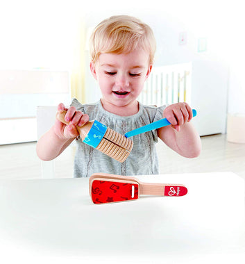 Wooden Clapper & Guiro | Hape Percussion Duo - musical toys