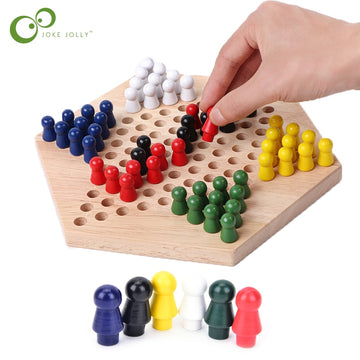 Wooden Checkers Chess Game