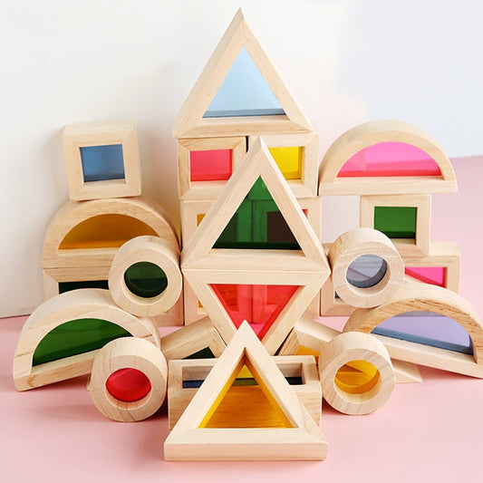 Wooden Rainbow Stacking Blocks